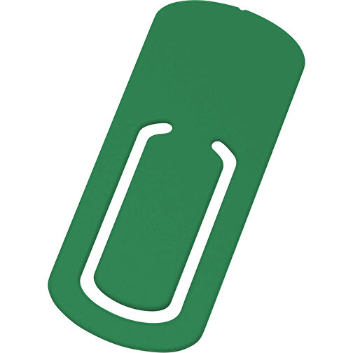 Zettelklammer , grün, PS, 8,00cm x 0,20cm x 3,50cm (Länge x Höhe x Breite), Bild 1