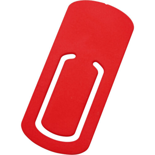 Zettelklammer , rot, PS, 8,00cm x 0,20cm x 3,50cm (Länge x Höhe x Breite), Bild 1