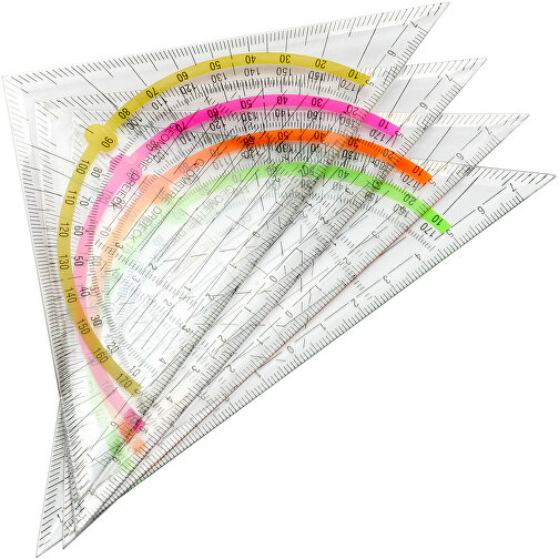 Geo-Dreieck , glasklar, neongrün, PS, 16,00cm x 0,20cm x 8,00cm (Länge x Höhe x Breite), Bild 2
