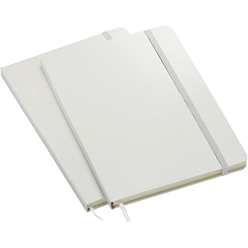Notizbuch, Maxi , weiß, weiß, PVC+PAP, 14,80cm x 1,20cm x 21,00cm (Länge x Höhe x Breite), Bild 1