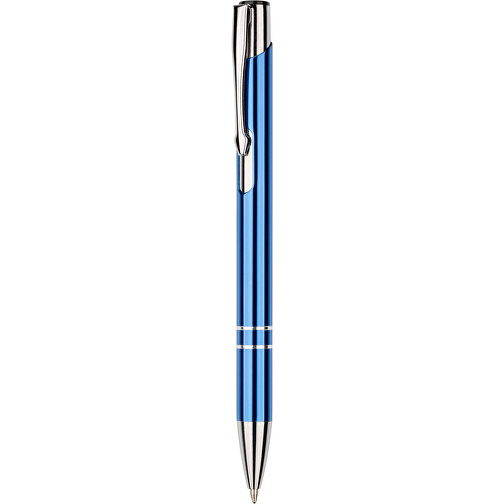 Kugelschreiber New York Glänzend , Promo Effects, blau, Metall, 13,50cm x 0,80cm (Länge x Breite), Bild 1
