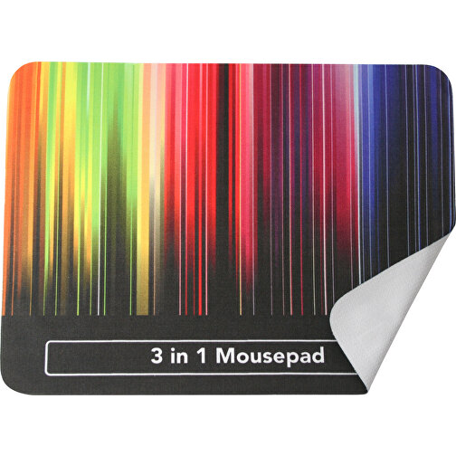 Mikrofaser Mikrofaser Mousepad / Mauspad 3 In 1  Mikrofaser Mousepad , weiss, Polyester / Nylon / Silikon, 22,50cm x 0,10cm x 13,50cm (Länge x Höhe x Breite), Bild 2