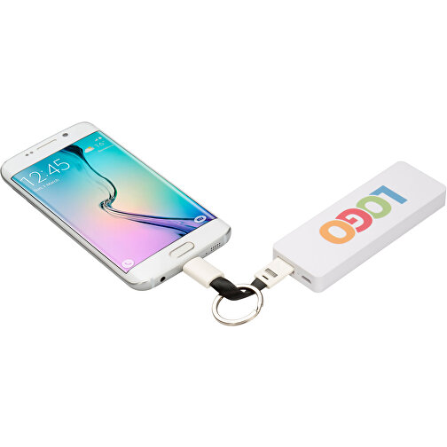 Schlüsselanhänger Micro-USB Kabel Kurz , Promo Effects, schwarz, Kunststoff, 6,50cm (Länge), Bild 4