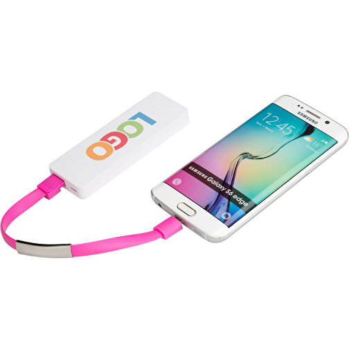 Micro-USB Armband , Promo Effects, pink, Kunstoff, 22,50cm (Länge), Bild 2