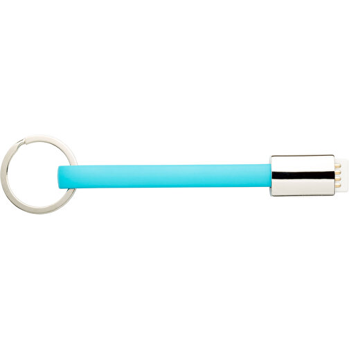 Schlüsselanhänger Micro-USB Kabel Lang , Promo Effects, blau, Kunststoff, 13,50cm (Länge), Bild 2