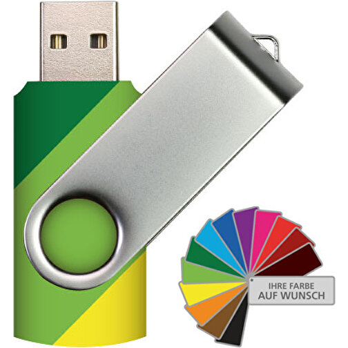 USB-Stick SWING 2.0 8 GB , Promo Effects MB , frei wählbar MB , 8 GB , Kunststoff, Metall MB , 3 - 10 MB/s MB , 5,80cm x 1,09cm x 1,90cm (Länge x Höhe x Breite), Bild 1