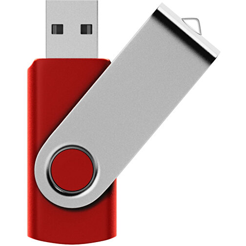 USB-Stick SWING 2.0 8 GB , Promo Effects MB , rot metallic MB , 8 GB , Kunststoff/ Aluminium MB , 3 - 10 MB/s MB , 5,80cm x 1,09cm x 1,90cm (Länge x Höhe x Breite), Bild 1