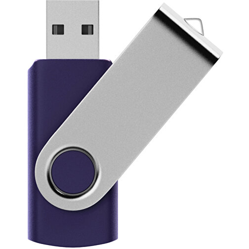 USB-Stick SWING 2.0 32 GB , Promo Effects MB , blau metallic MB , 32 GB , Kunststoff, Metall MB , 3 - 10 MB/s MB , 5,80cm x 1,09cm x 1,90cm (Länge x Höhe x Breite), Bild 1
