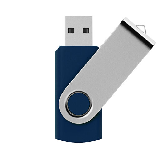 USB-Stick SWING 3.0 8 GB , Promo Effects MB , dunkelblau MB , 8 GB , Kunststoff, Metall MB , 10 - 45 MB/s MB , 5,70cm x 1,09cm x 1,90cm (Länge x Höhe x Breite), Bild 1