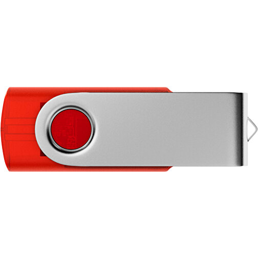 USB-Stick SWING 2.0 16 GB , Promo Effects MB , rot transparent MB , 16 GB , Kunststoff, Metall MB , 3 - 10 MB/s MB , 5,80cm x 1,09cm x 1,90cm (Länge x Höhe x Breite), Bild 2
