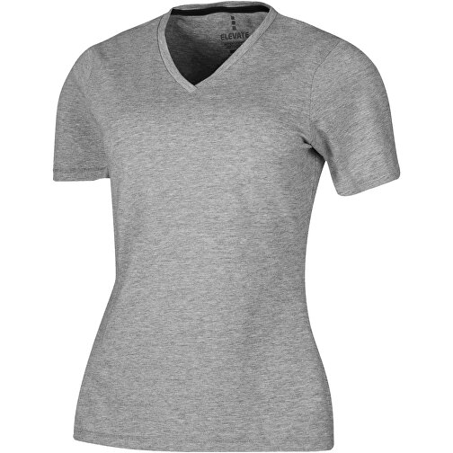 Kawartha T-Shirt Für Damen Mit V-Ausschnitt , Green Concept, grau meliert, Single jersey Strick 85% Bio Baumwolle, 10% Viskose, 5% Elastan, 200 g/m2, XXL, , Bild 4