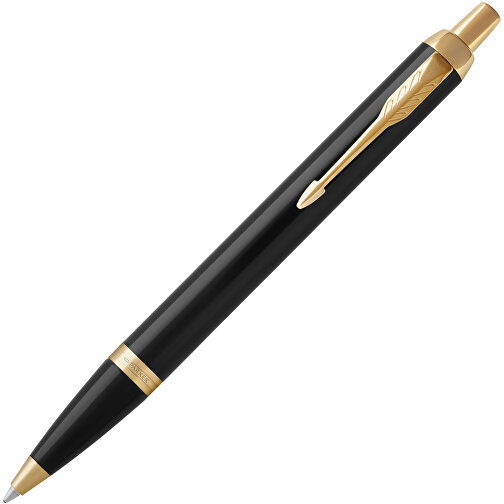 Parker IM Kugelschreiber , Parker, schwarz / gold, Messing, 13,60cm (Höhe), Bild 2