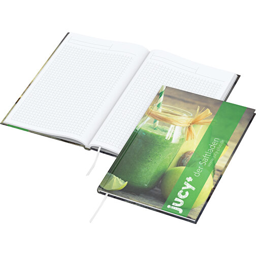 Notizbuch Memo-Book Bestseller A5, Gloss-individuell , gloss-individuell, Hochweißes Schreibpapier 90 g/m², 21,00cm x 14,80cm (Länge x Breite), Bild 1