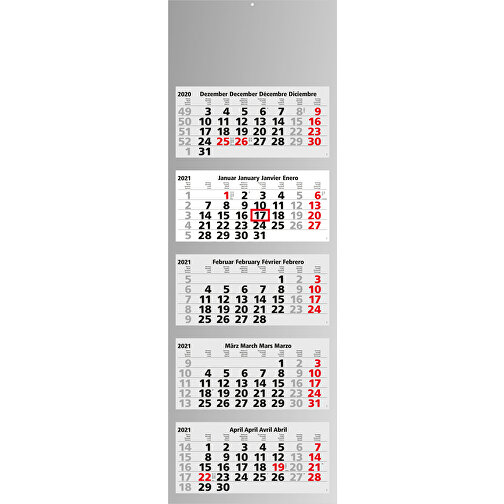 5-Monats-Kalender Penta Light 5 Bestseller , hellgrau, rot, Papier, 98,50cm x 33,00cm (Länge x Breite), Bild 2