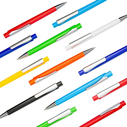 Kugelschreiber Liverpool Bunt , Promo Effects, hellblau, Kunststoff, 14,10cm x 1,00cm x 1,20cm (Länge x Höhe x Breite), Bild 4