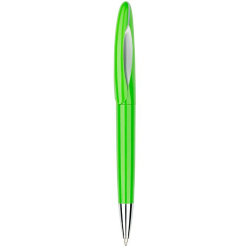Kugelschreiber Tokio Bunt Silber , Promo Effects, grün/silber, Kunststoff, 14,50cm x 1,50cm (Länge x Breite), Bild 2