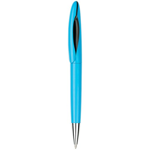 Kugelschreiber Tokio Bunt Schwarz , Promo Effects, hellblau, Kunststoff, 14,50cm x 1,50cm (Länge x Breite), Bild 2