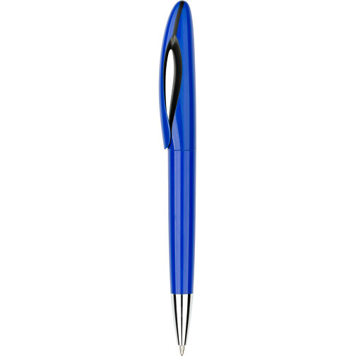 Kugelschreiber Tokio Bunt Schwarz , Promo Effects, blau, Kunststoff, 14,50cm x 1,50cm (Länge x Breite), Bild 1