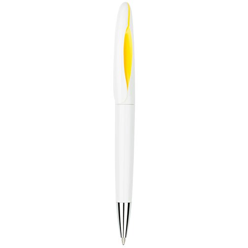 Kugelschreiber Tokio Weiss , Promo Effects, weiss/gelb, Kunststoff, 14,50cm x 1,50cm (Länge x Breite), Bild 2