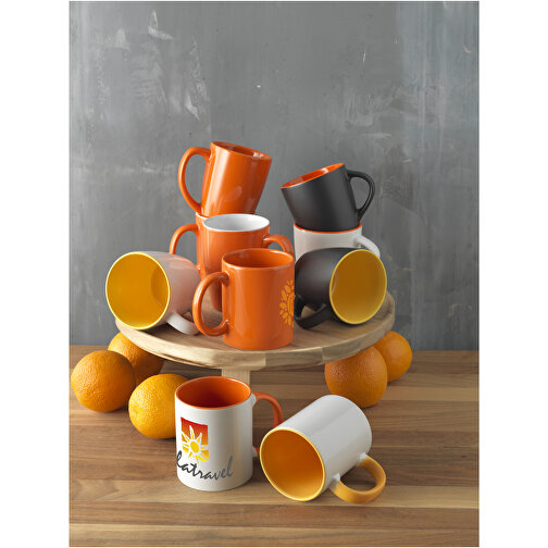 Riviera 340 Ml Keramikbecher , schwarz / orange, Keramik, 8,40cm (Höhe), Bild 5