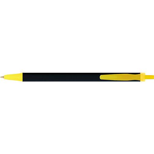 BIC® Clic Stic Softfeel® Kugelschreiber , BiC, schwarz/gefr. gelb, Kunststoff, 14,00cm x 1,20cm (Länge x Breite), Bild 3