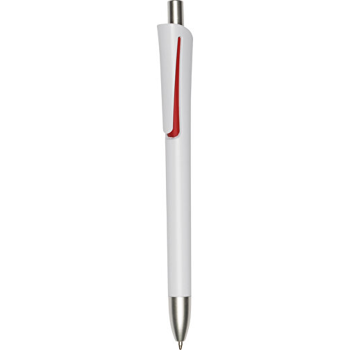 Kugelschreiber OREGON , rot, weiß, Kunststoff, 14,20cm (Länge), Bild 1