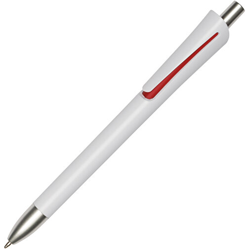 Kugelschreiber OREGON , rot, weiß, Kunststoff, 14,20cm (Länge), Bild 2