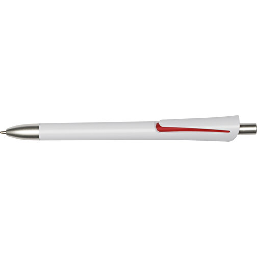 Kugelschreiber OREGON , rot, weiß, Kunststoff, 14,20cm (Länge), Bild 3