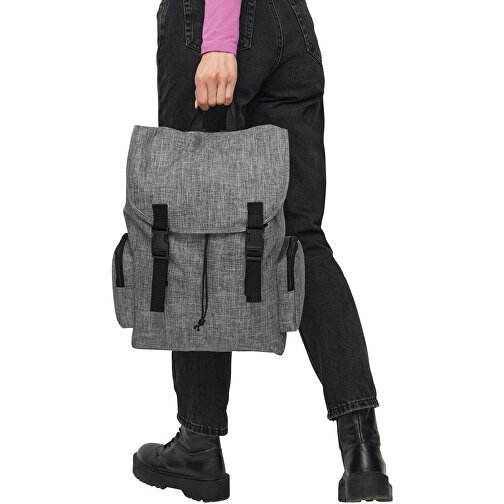 Rucksack DONEGAL S , grau, schwarz, 600D Polyester, 28,00cm x 41,00cm x 12,00cm (Länge x Höhe x Breite), Bild 8