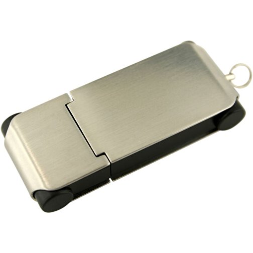 USB-Stick BRUSH 16GB , Promo Effects MB , silber / schwarz MB , 16 GB , Kunststoff/Metall MB , 3 - 10 MB/s MB , 5,40cm x 2,10cm (Länge x Breite), Bild 1