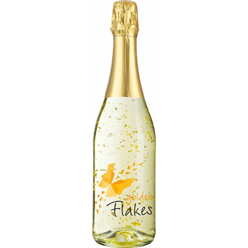 Golden Flakes - Flasche Klar - Kapselfarbe Gold, 0,75 L , gold, Glas, 8,30cm x 30,00cm x 8,30cm (Länge x Höhe x Breite), Bild 3