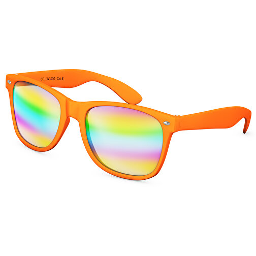 SunShine Mirror Soft-Touch - UV 400 , Promo Effects, verspiegelt orange Soft-Touch, Rahmen aus Polycarbonat und Glass aus AC, 14,50cm x 4,80cm x 15,00cm (Länge x Höhe x Breite), Bild 1