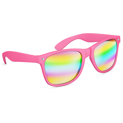 SunShine Mirror Soft-Touch - UV 400 , Promo Effects, verspiegelt pink Soft-Touch, Rahmen aus Polycarbonat und Glass aus AC, 14,50cm x 4,80cm x 15,00cm (Länge x Höhe x Breite), Bild 2