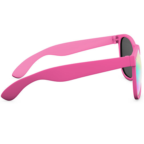 SunShine Mirror Soft-Touch - UV 400 , Promo Effects, verspiegelt pink Soft-Touch, Rahmen aus Polycarbonat und Glass aus AC, 14,50cm x 4,80cm x 15,00cm (Länge x Höhe x Breite), Bild 4