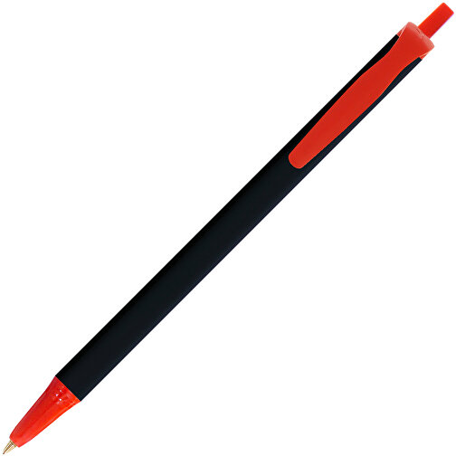 BIC® Clic Stic Softfeel® Kugelschreiber , BiC, schwarz/rot, Kunststoff, 14,00cm x 1,20cm (Länge x Breite), Bild 2