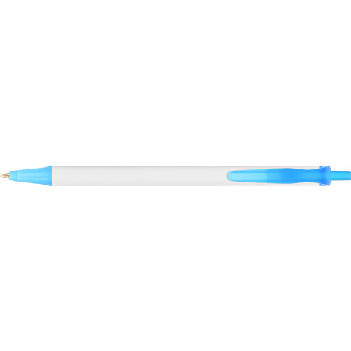 BIC® Clic Stic Kugelschreiber , BiC, weiss/gefr. blau, Kunststoff, 14,00cm x 1,20cm (Länge x Breite), Bild 3