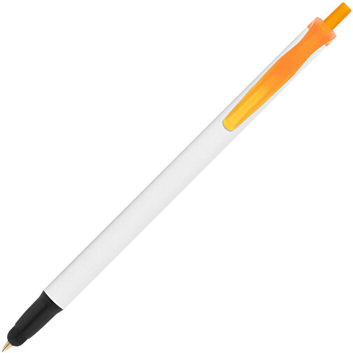 BIC® Clic Stic Stylus Kugelschreiber , BiC, weiss/gefr. orange/schwarz, Kunststoff, 14,00cm x 1,20cm (Länge x Breite), Bild 2