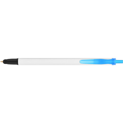 BIC® Clic Stic Stylus Kugelschreiber , BiC, weiss/gefr. blau/schwarz, Kunststoff, 14,00cm x 1,20cm (Länge x Breite), Bild 3