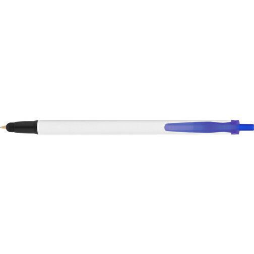BIC® Clic Stic Stylus Kugelschreiber , BiC, weiss/gefr. dunkelblau/schwarz, Kunststoff, 14,00cm x 1,20cm (Länge x Breite), Bild 3