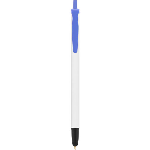 BIC® Clic Stic Stylus Kugelschreiber , BiC, weiss/blau/schwarz, Kunststoff, 14,00cm x 1,20cm (Länge x Breite), Bild 1