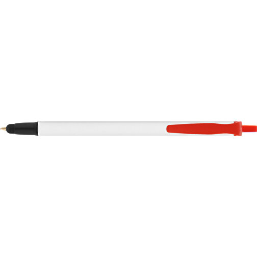 BIC® Clic Stic Stylus Kugelschreiber , BiC, weiß/rot/schwarz, Kunststoff, 14,00cm x 1,20cm (Länge x Breite), Bild 3