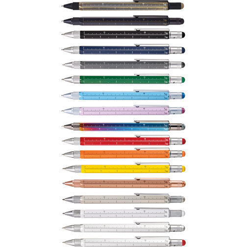 TROIKA Multitasking-Kugelschreiber CONSTRUCTION SPECTRUM , Troika, mehrfarbig, Messing, 15,00cm x 1,30cm x 1,10cm (Länge x Höhe x Breite), Bild 3