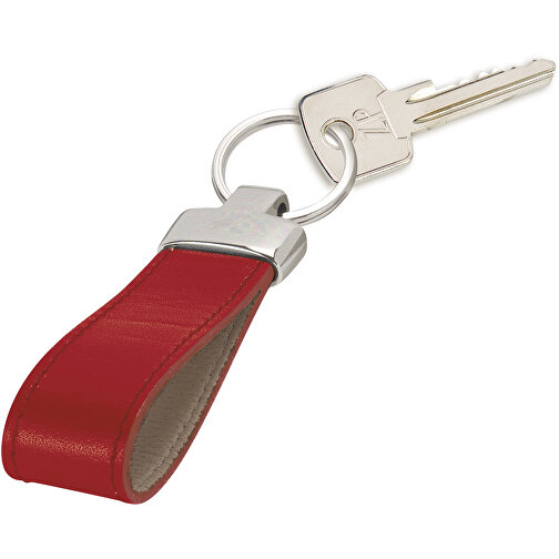 Schlüsselanhänger , rot, Anilin-Rindleder Toscana, 8,50cm x 2,50cm (Länge x Breite), Bild 1