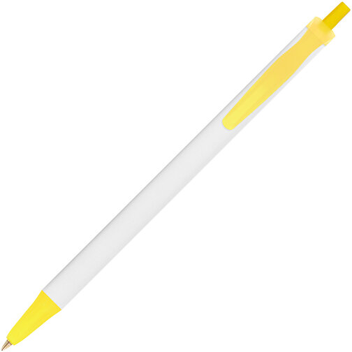 BIC® Clic Stic Digital Kugelschreiber , BiC, weiss/gefr. gelb, Kunststoff, 14,00cm x 1,20cm (Länge x Breite), Bild 2