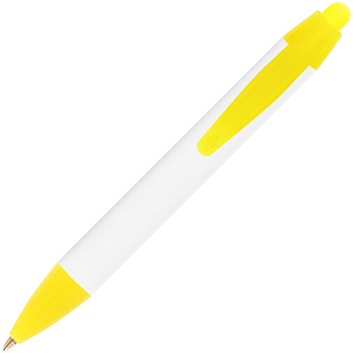 BIC® Wide Body™ Mini Digital Kugelschreiber , BiC, weiß/gefr. gelb, Kunststoff, 11,60cm x 1,50cm (Länge x Breite), Bild 2