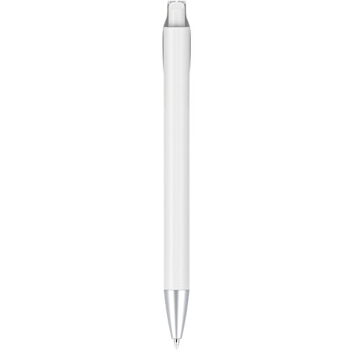 Kugelschreiber – Fanny Silber , Promo Effects, weiß, Kunststoff, 14,20cm x 1,20cm (Länge x Breite), Bild 3