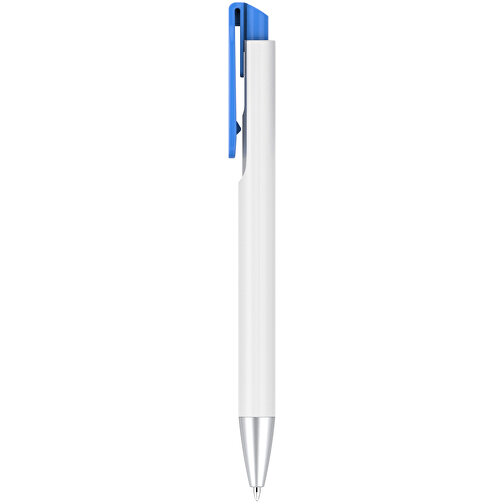 Kugelschreiber – Fanny Silber , Promo Effects, blau, Kunststoff, 14,20cm x 1,20cm (Länge x Breite), Bild 2