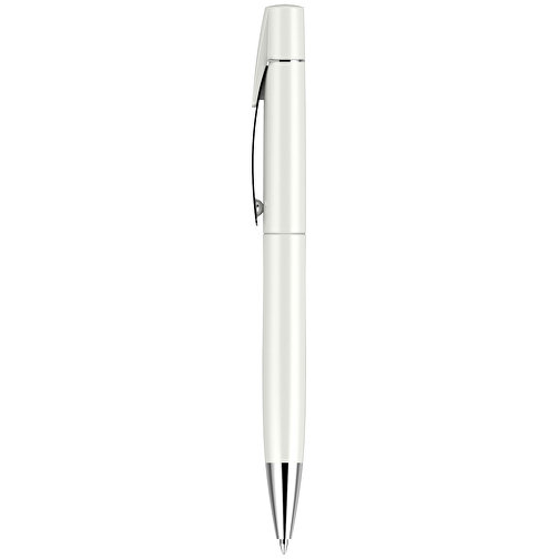 Kugelschreiber Lucky Metallic , Promo Effects, weiß metallic, Kunststoff, 14,00cm x 1,10cm (Länge x Breite), Bild 1