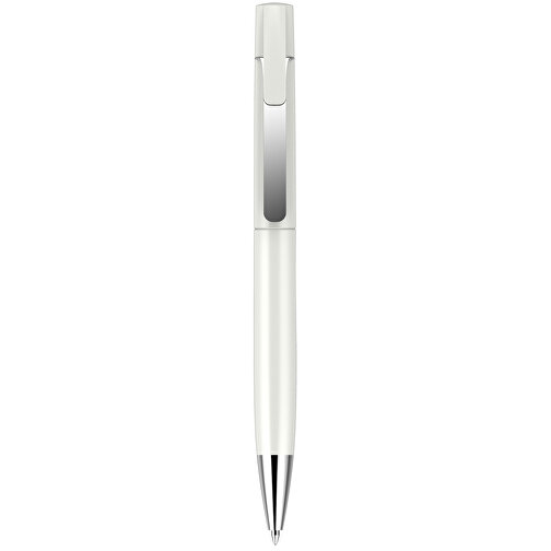 Kugelschreiber Lucky Metallic , Promo Effects, weiß metallic, Kunststoff, 14,00cm x 1,10cm (Länge x Breite), Bild 3