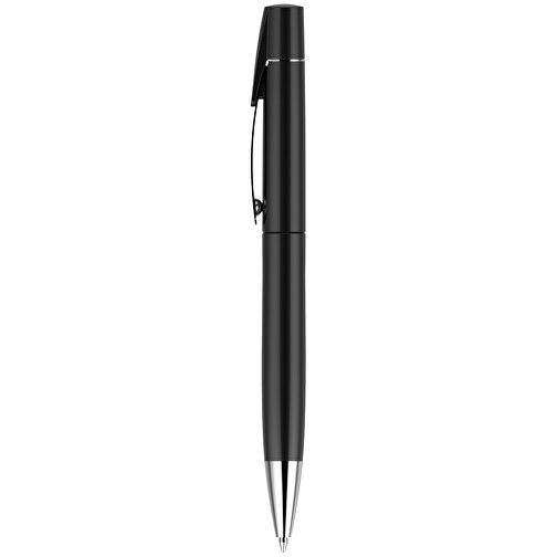 Kugelschreiber Lucky Metallic , Promo Effects, schwarz metallic, Kunststoff, 14,00cm x 1,10cm (Länge x Breite), Bild 1